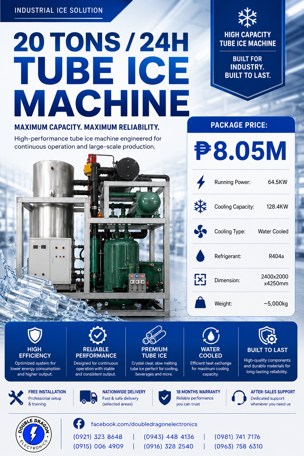 Tube Ice Machine 20Tons/24Hours