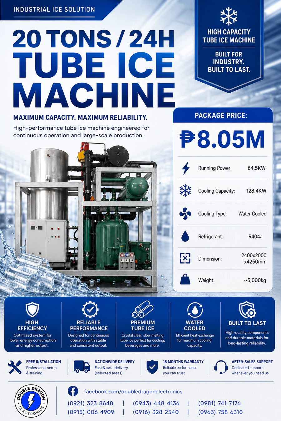 Tube Ice Machine 20Tons/24Hours