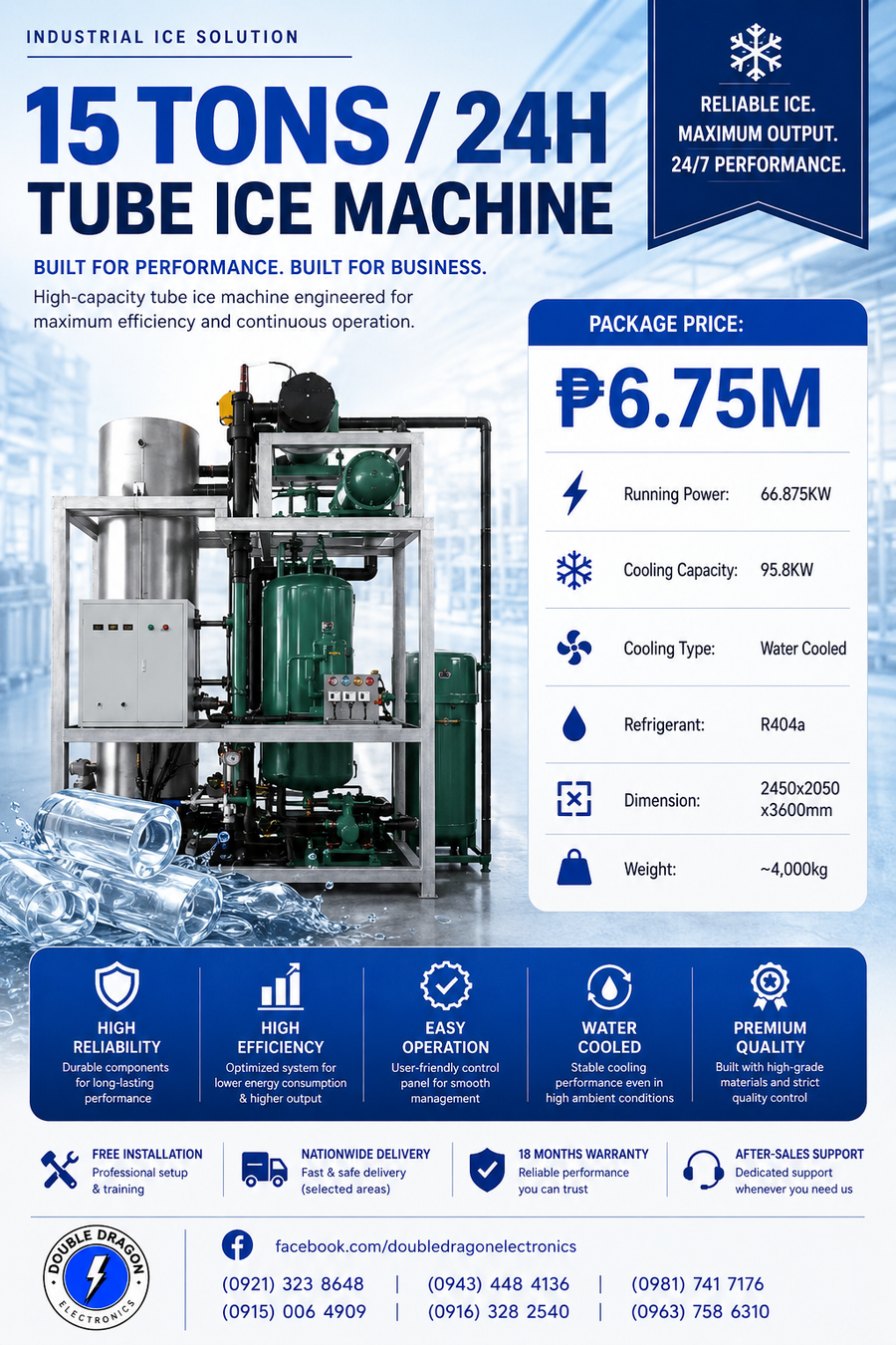 Tube Ice Machine 15Tons/24Hours